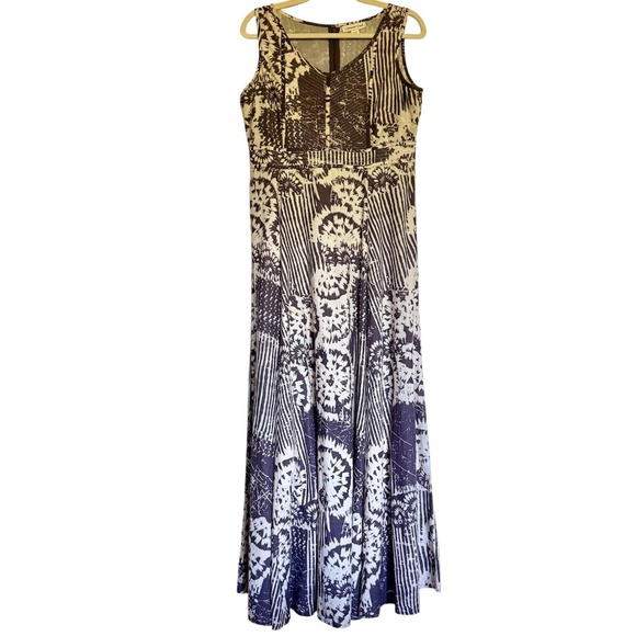Coldwater Creek Dresses & Skirts - Coldwater Creek Maxi Dress Tie Dye Quilted Gray Cream Size 10